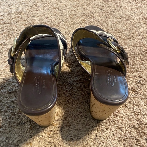 Coach signature platform cork wedge sandals siz 8.5 - Picture 4 of 7